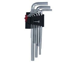 Haisser 48111 Набір Г-подібних ключів HEX подовжені 9 шт