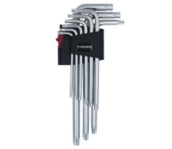Haisser 48115 Набор Г-образных ключей удлиненных с отверстием TORX 9 шт