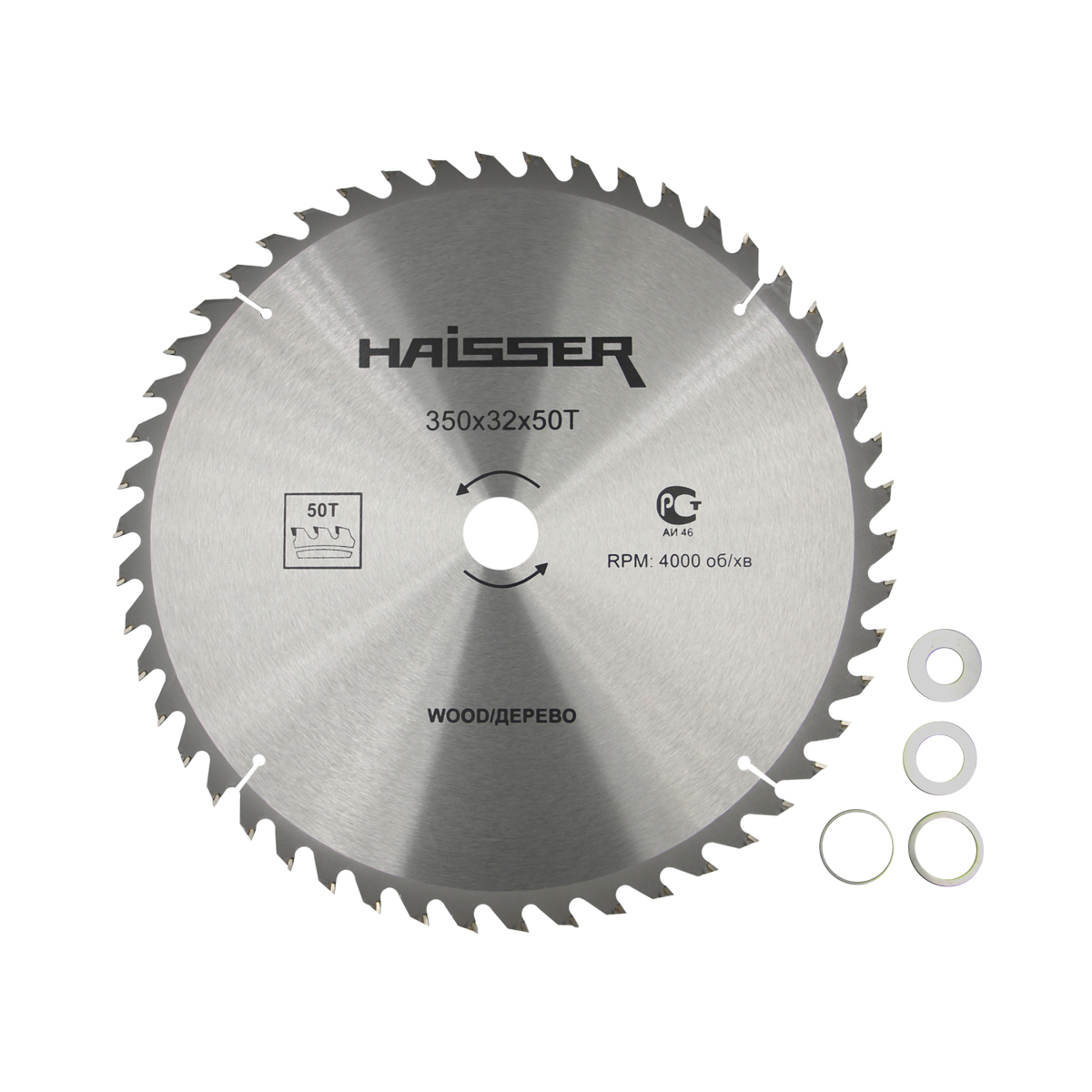 Haisser Диск пильний по дереву 350х32 50 зуб