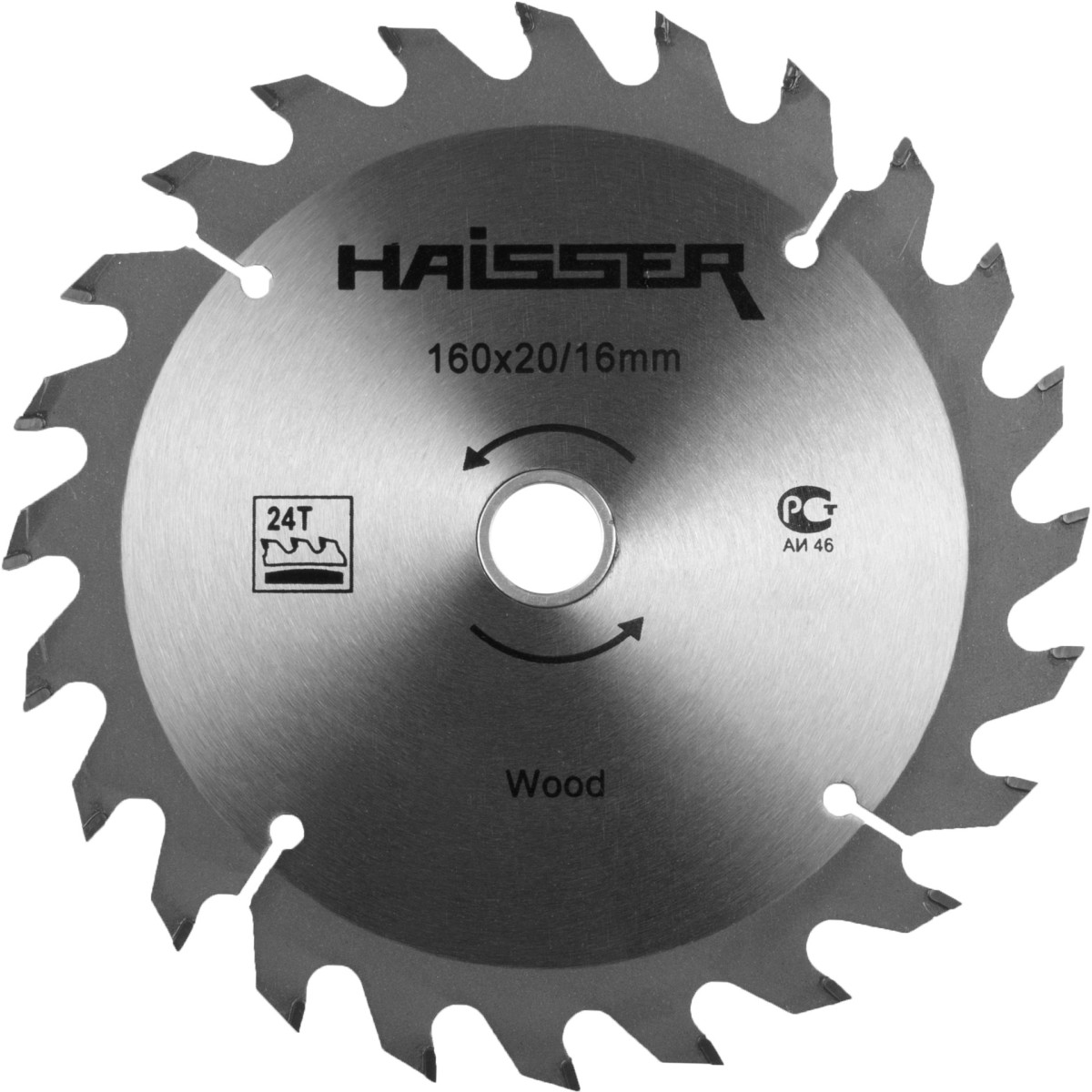 Haisser Диск пильний по дереву 160х16 / 20 24 зуб