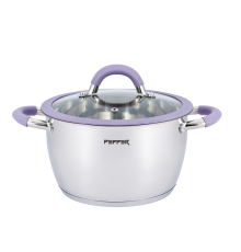 Каструля PR-1109-16 Purple iris Кришка з силіконовим обідком 16 см 1.6 л PEPPER