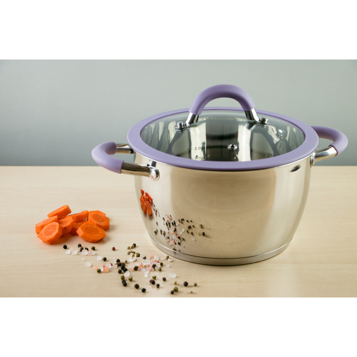 Каструля PR-1109-20 Purple iris Кришка з силіконовим обідком 20 см 3.2 л PEPPER