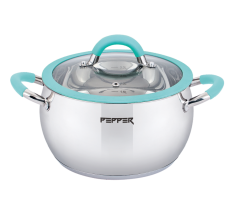 Кастрюля PR-1110-20 Apple Mint Крышка с силиконовым ободком 20 см 4 л PEPPER