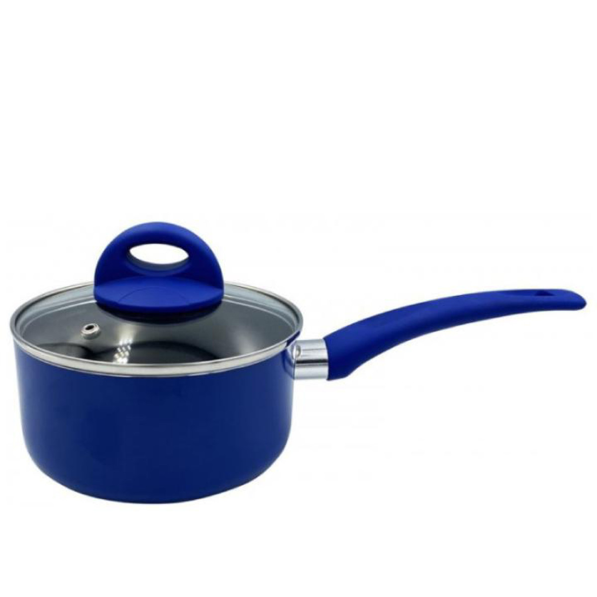 Ківш з кришкою GT-2408-16/1 покриття WEILBURGER синій 16 см Gusto