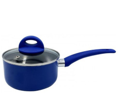 Ковш с крышкой GT-2408-16/1 покрытие WEILBURGER синий 16 см Gusto