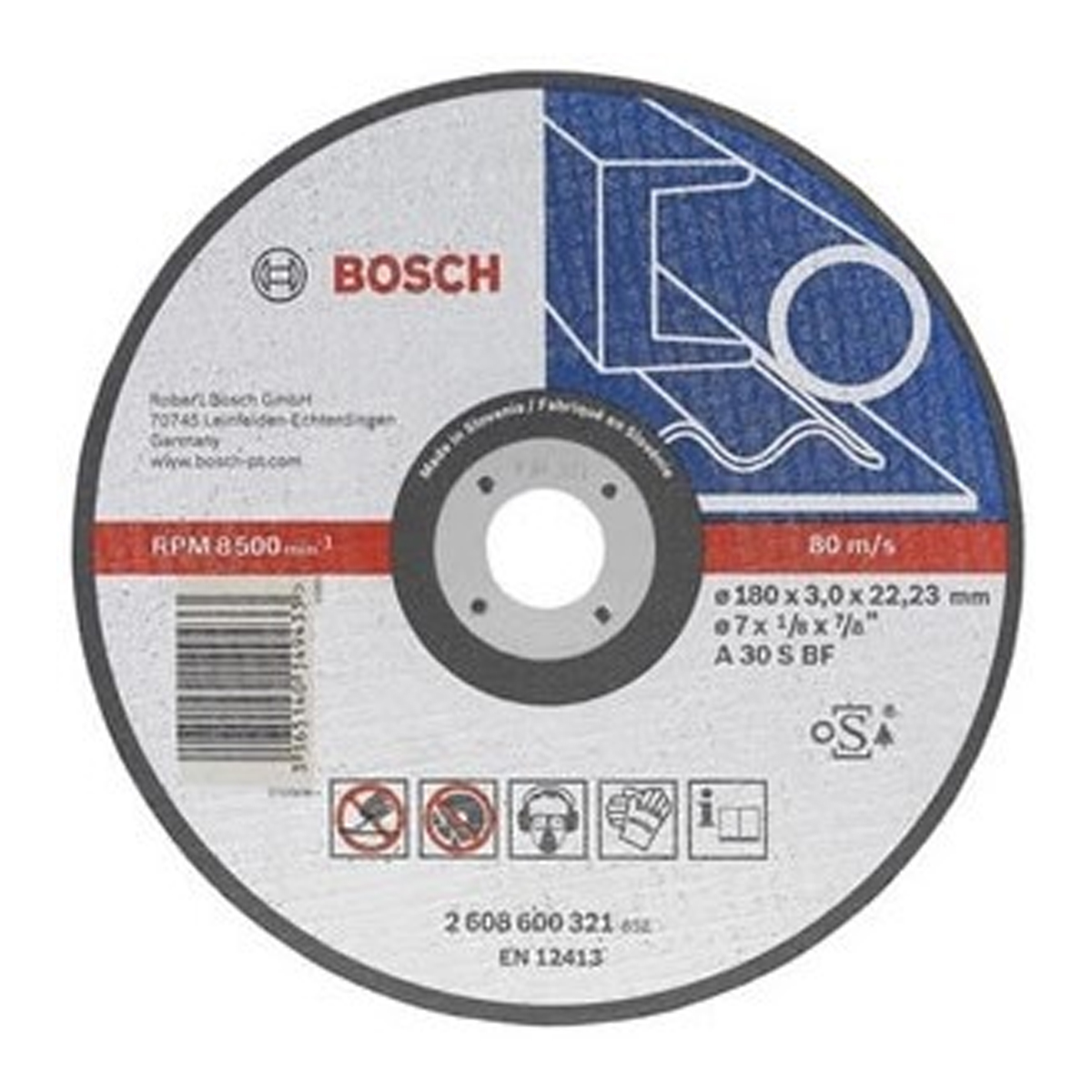 Круг зачисний по металу 180х6,0х22,2 мм (2608600315) Bosch