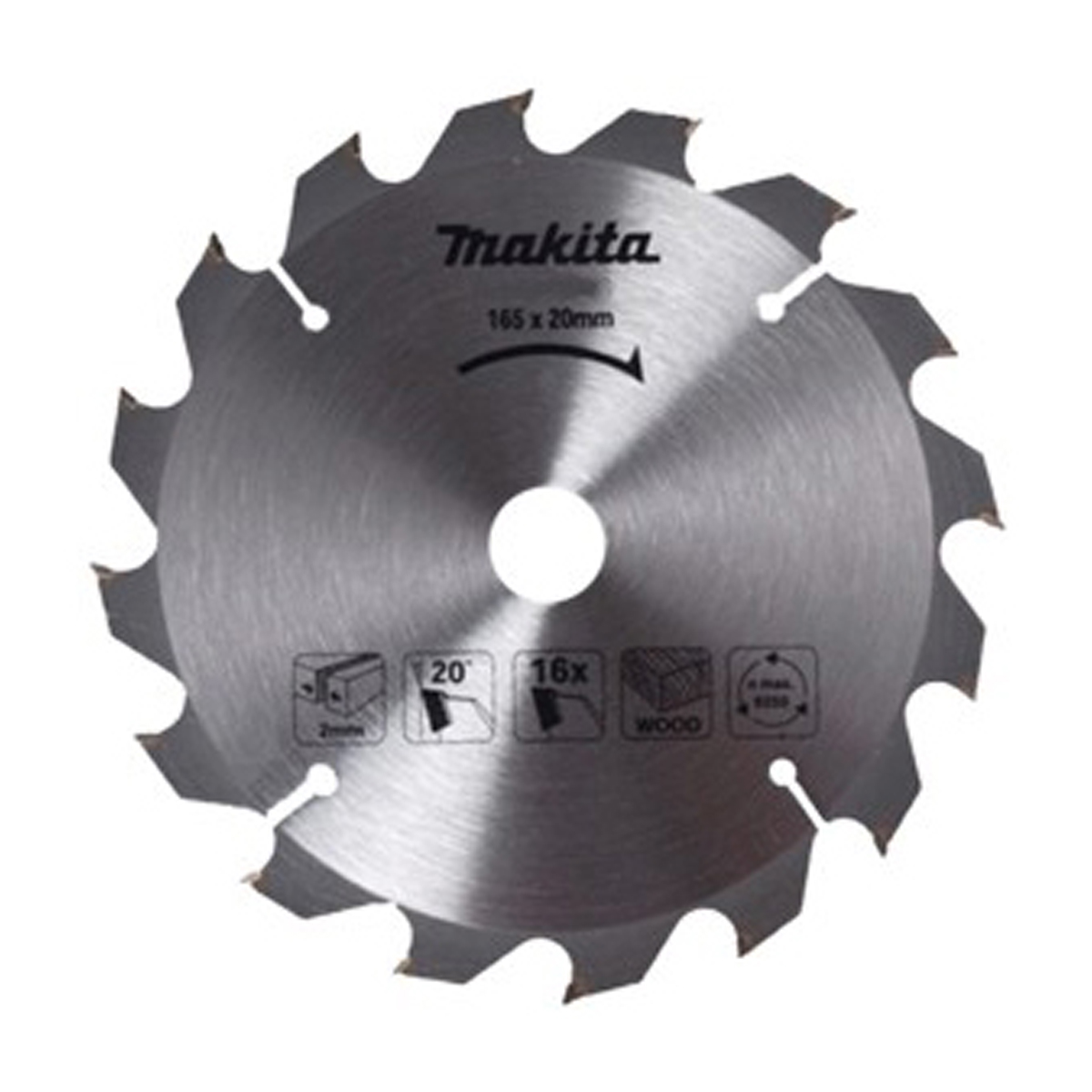 Makita D-52554 Пиляльний диск Makita ТСТ по дереву 165x20 мм x 16 зубів