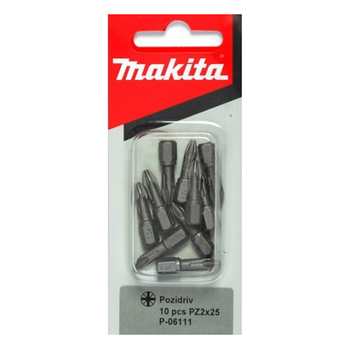 Makita P-06111 Pozidriv Набір біт з шестигранним хвостовиком PZ2 (10 шт.)