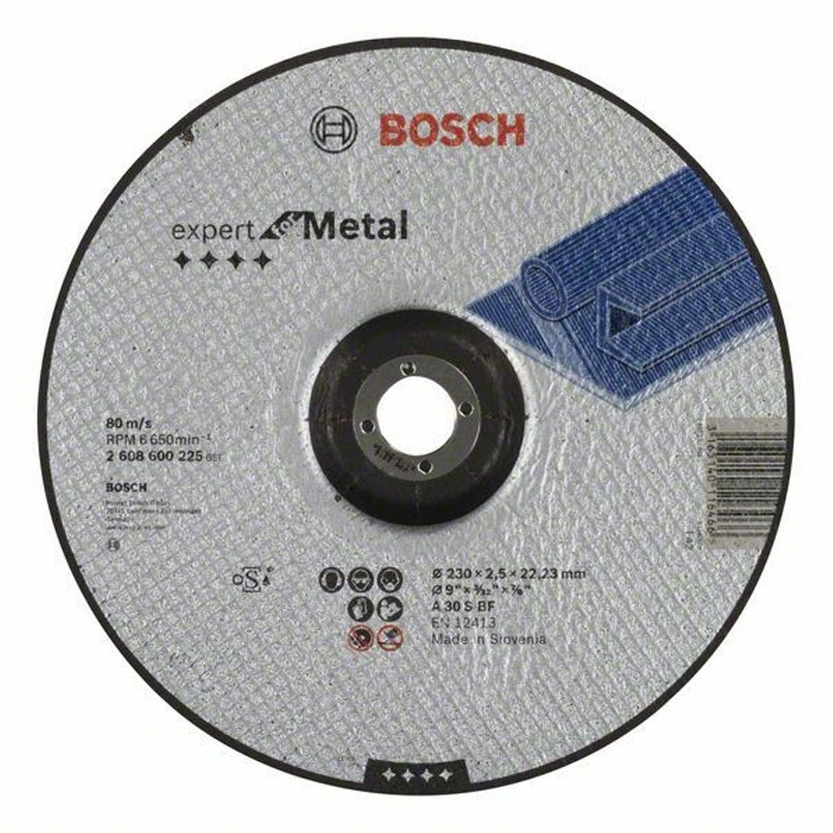 Bosch 230x2.5мм Круг відрізний по металу увігнутий (2608600225)
