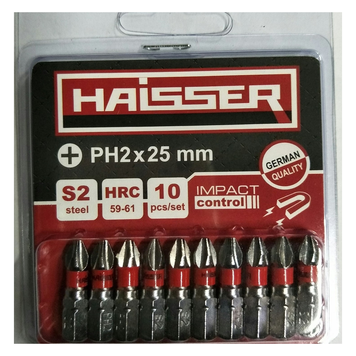 Набір біт Haisser PH1X25 мм 10шт