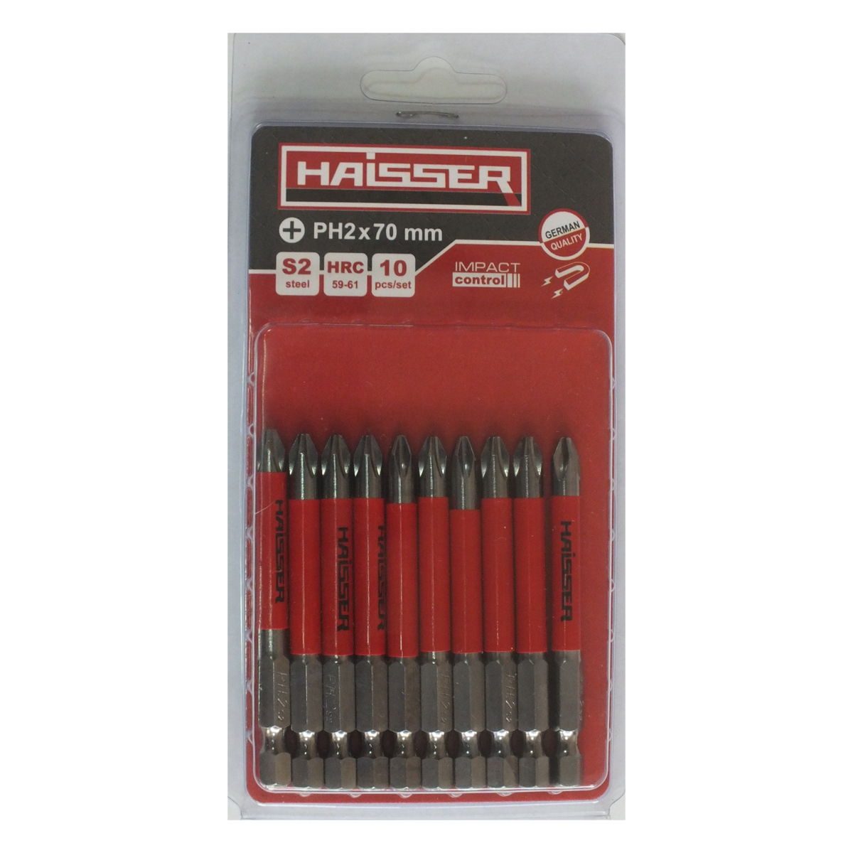 Набір біт Haisser PH2X70 мм (10шт)