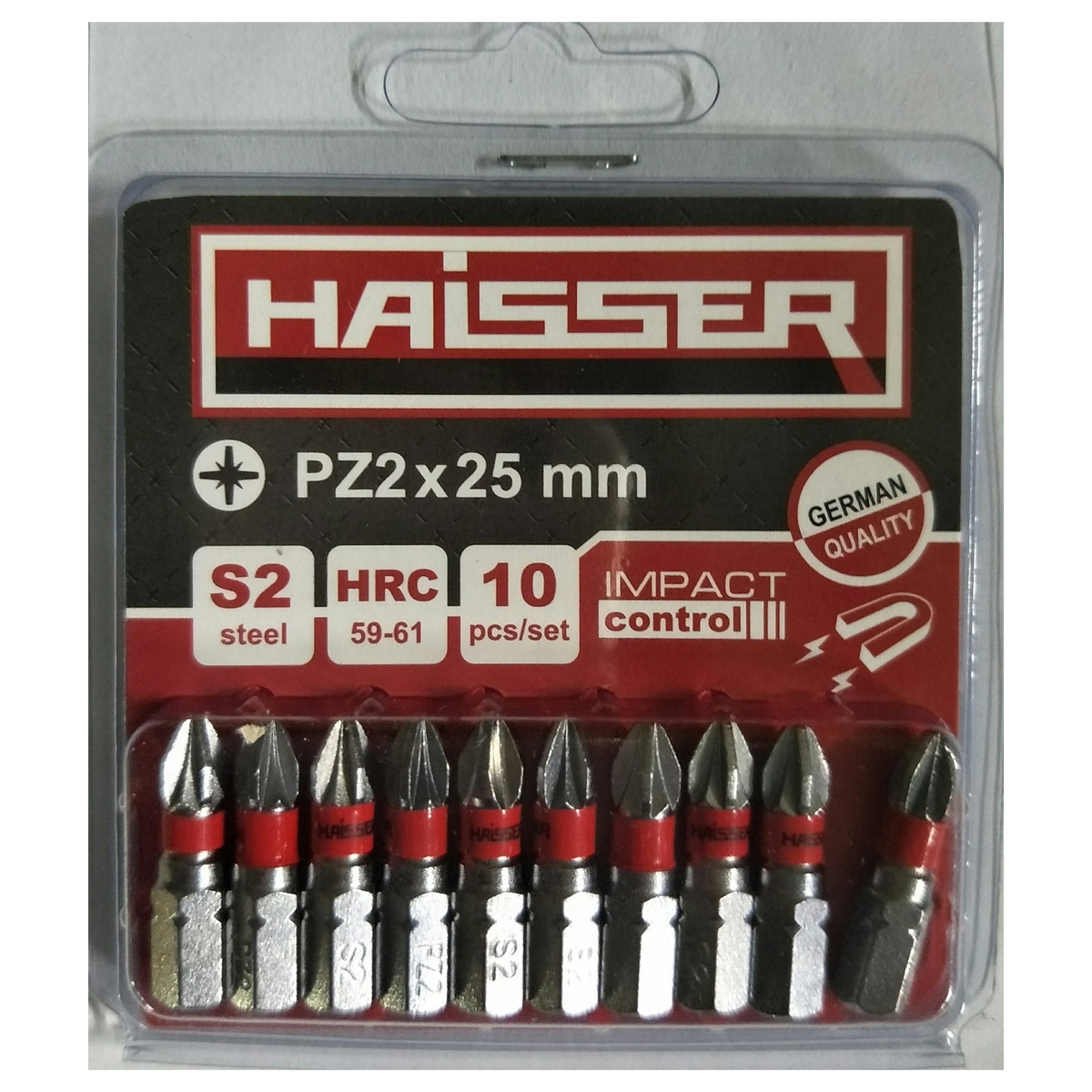 Набор бит Haisser PZ2X25 мм 10шт