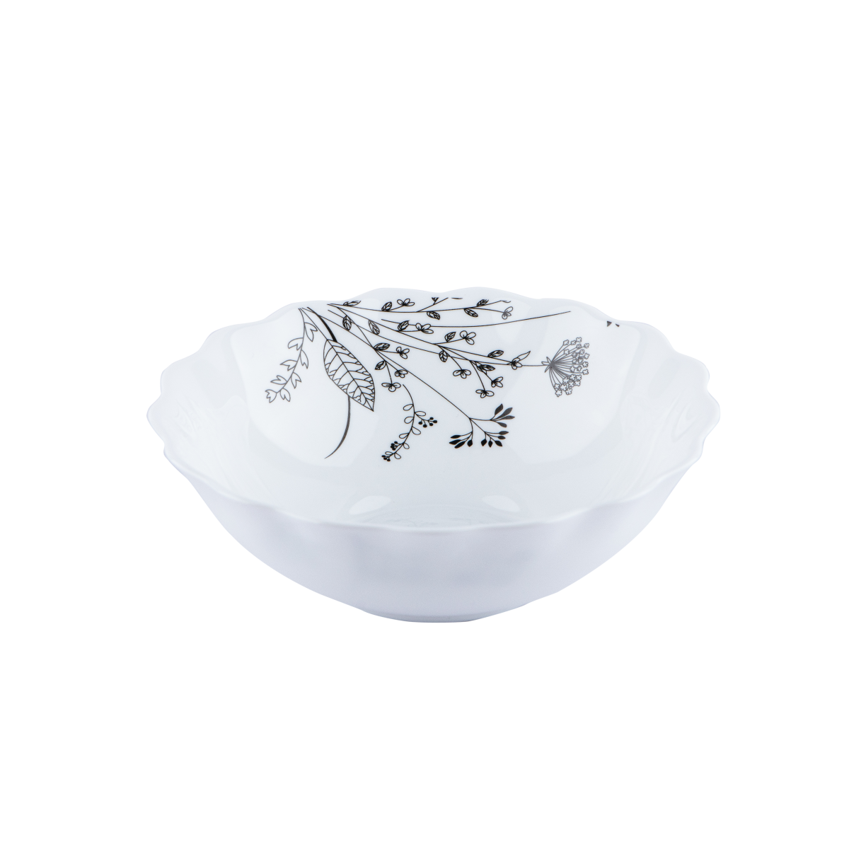 Салатник V-155BW Чорно-біле суцвіття Wave Vittora 155 мм