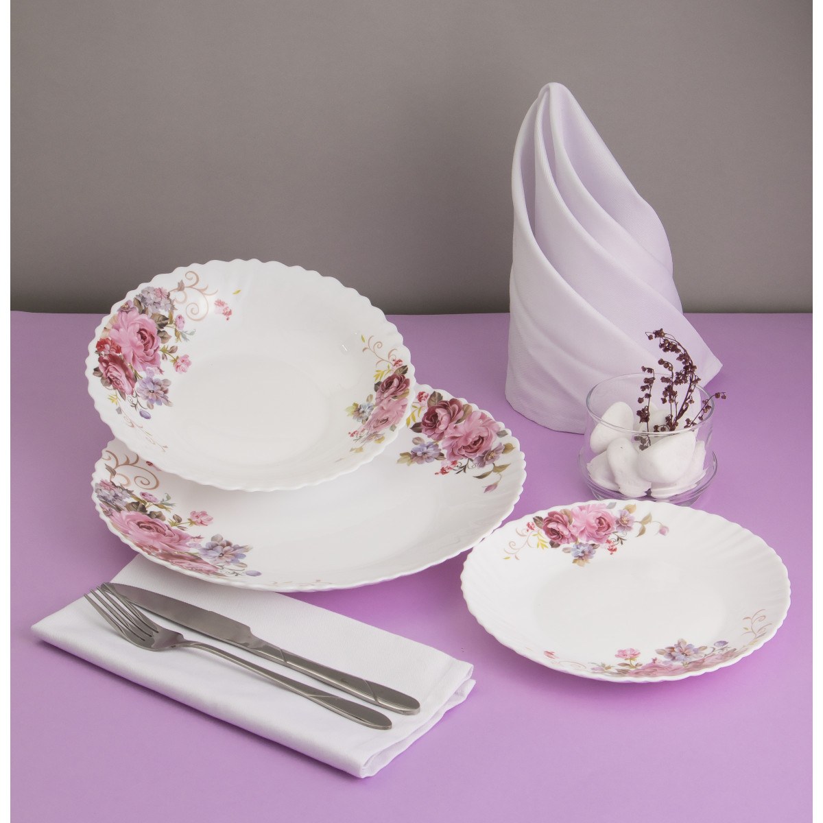 Салатник V-155BW Розовый букет Wave Vittora 155 мм