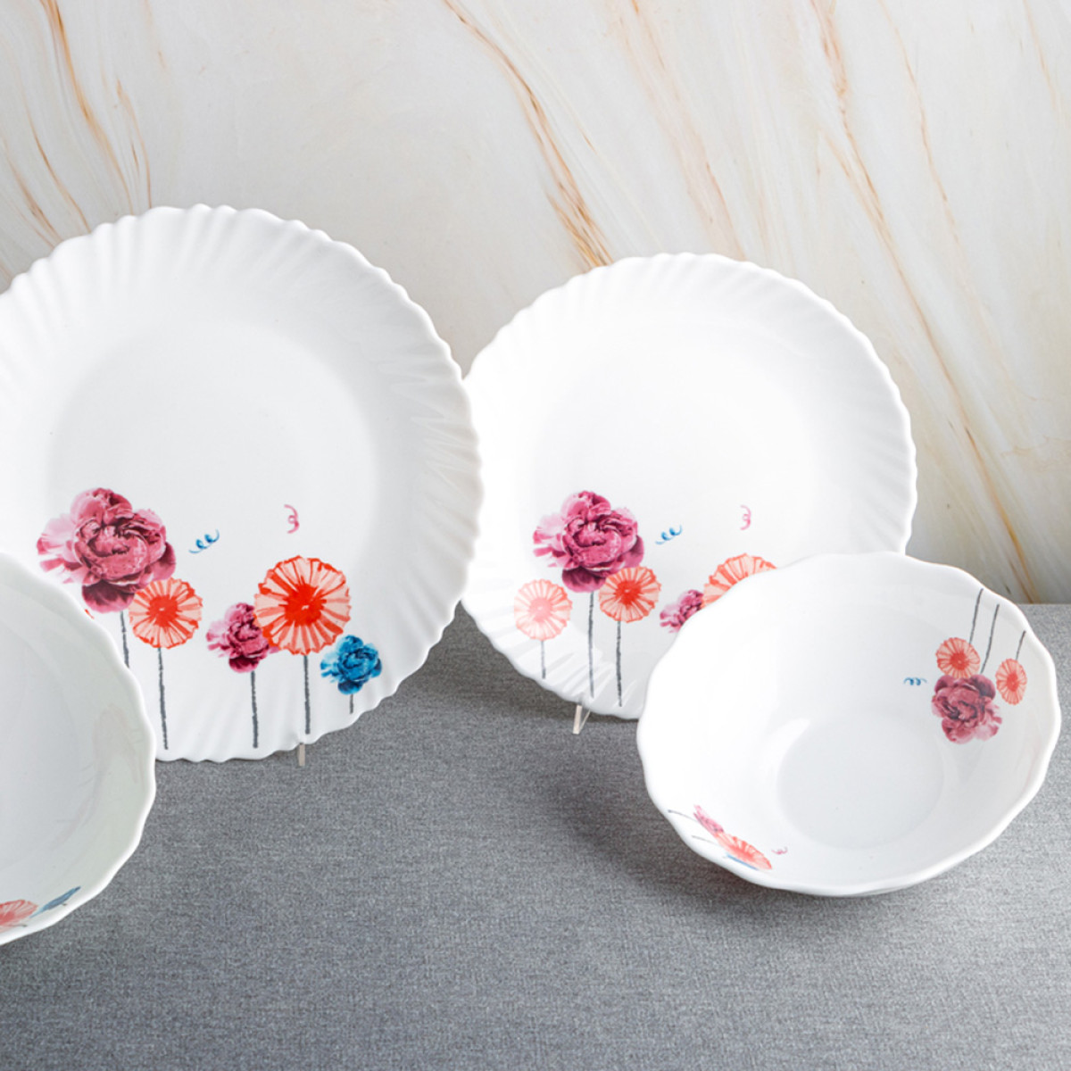 Салатник V-175AF Акварельные цветы wave Vittora 175 мм