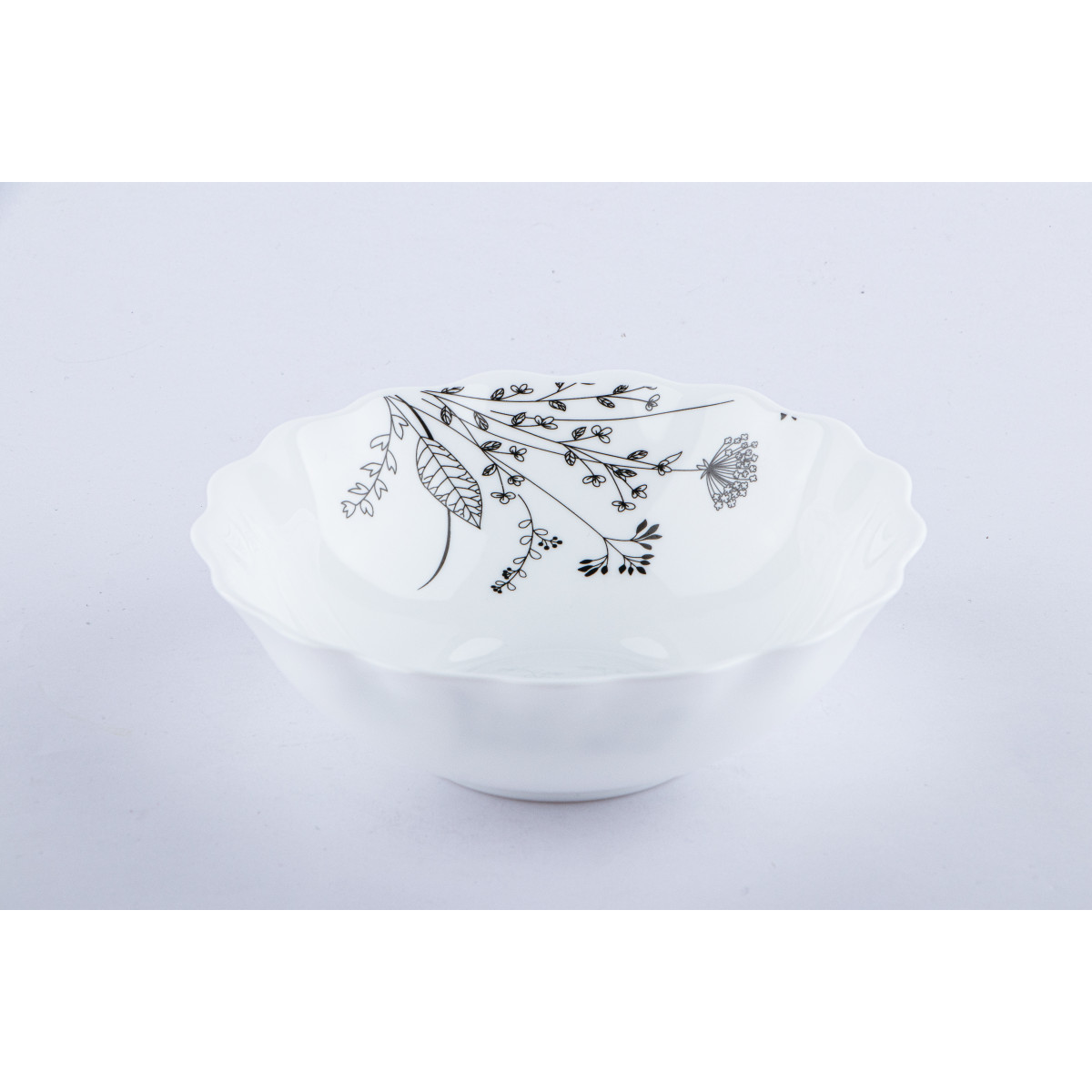 Салатник V-175BW Чорно-біле суцвіття Wave Vittora 175 мм