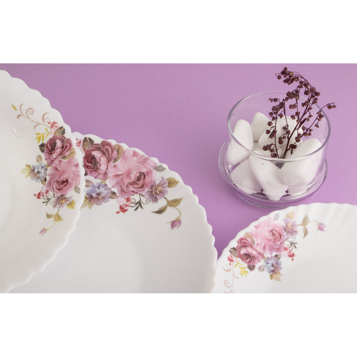 Салатник V-175PB Рожевий букет Wave Vittora 175 мм