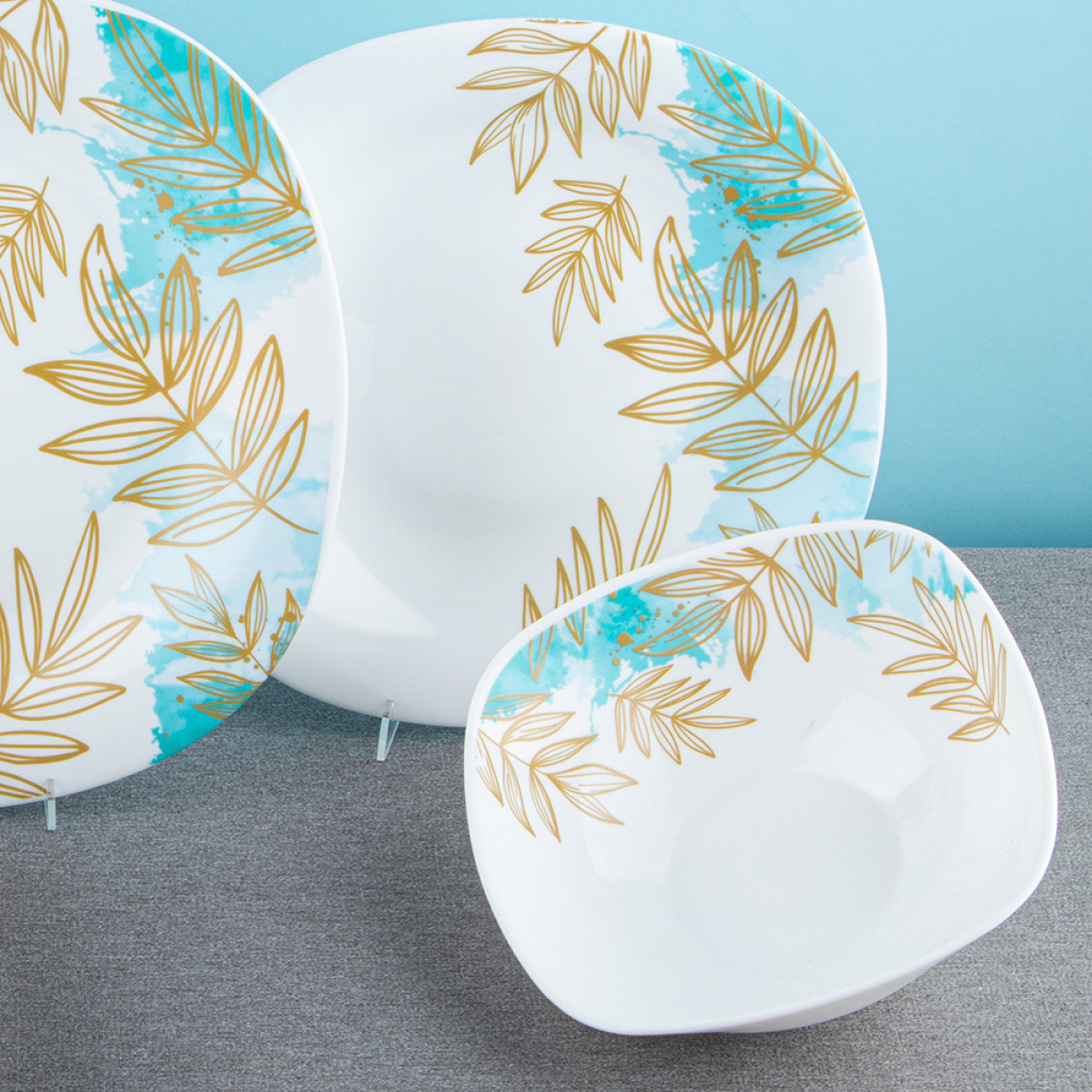 Салатник V-190Sgr Золотая ветвь square Vittora 190 мм