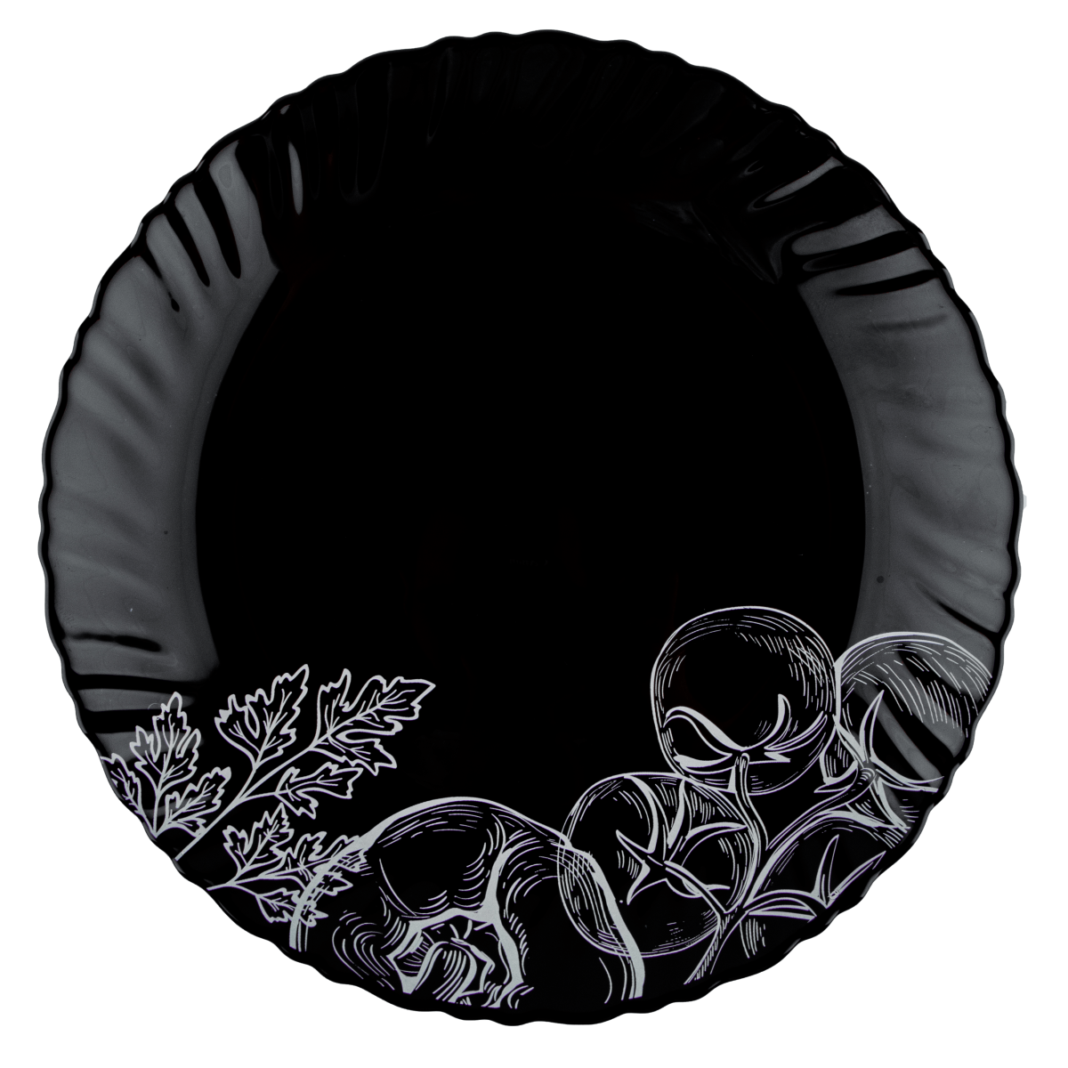 Тарілка десертна V-190Bvs Овочевий етюд black Vittora 190 мм