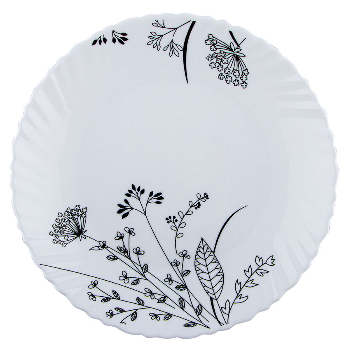 Тарілка десертна V-190BW Чорно-біле суцвіття Wave Vittora 190 мм
