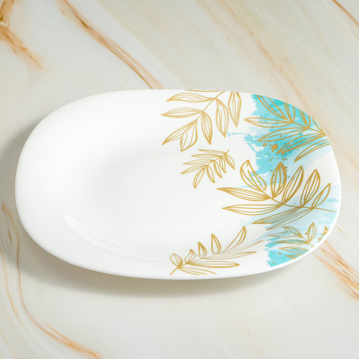 Тарелка десертная V-215Sgr Золотая ветвь square Vittora 215 мм