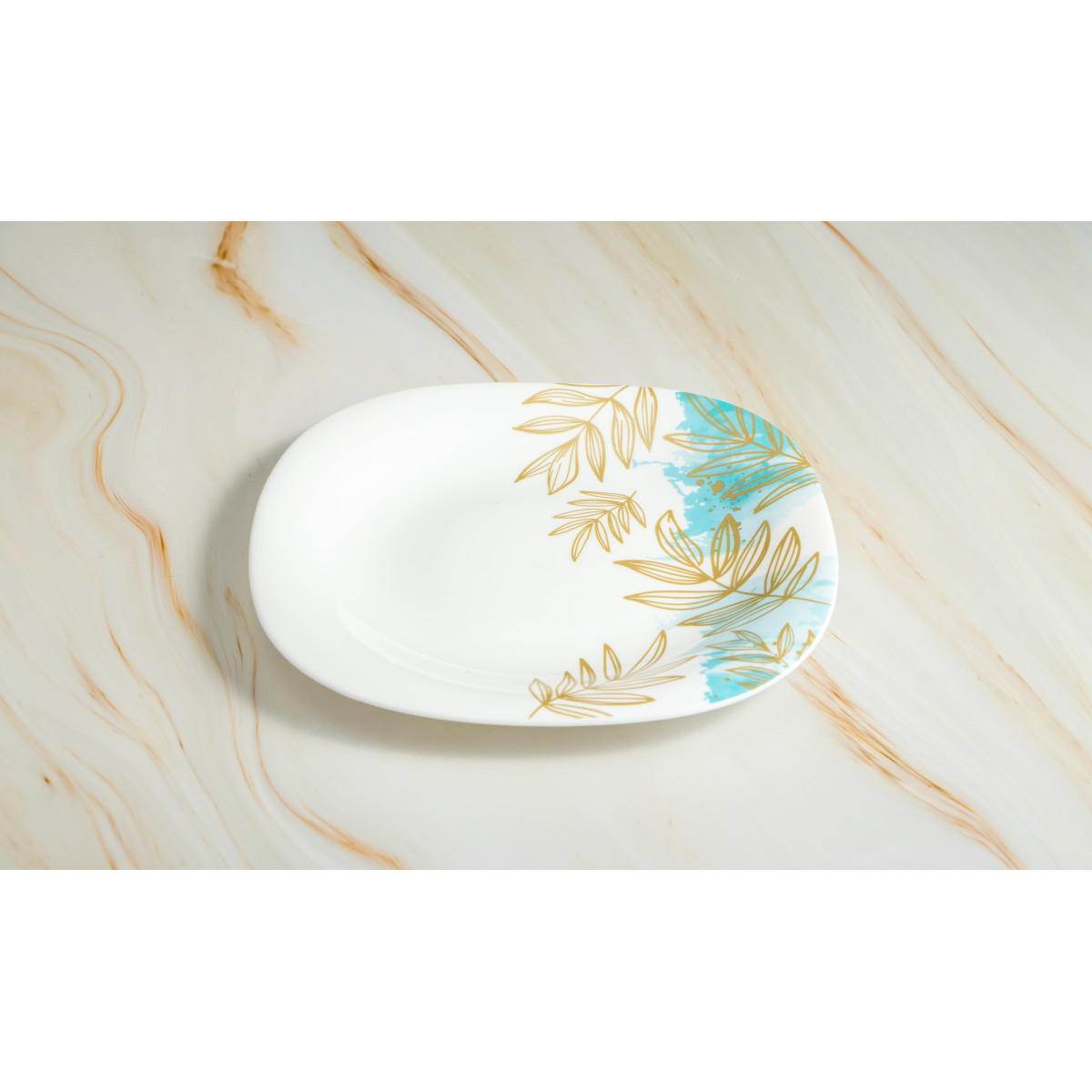 Тарелка десертная V-215Sgr Золотая ветвь square Vittora 215 мм