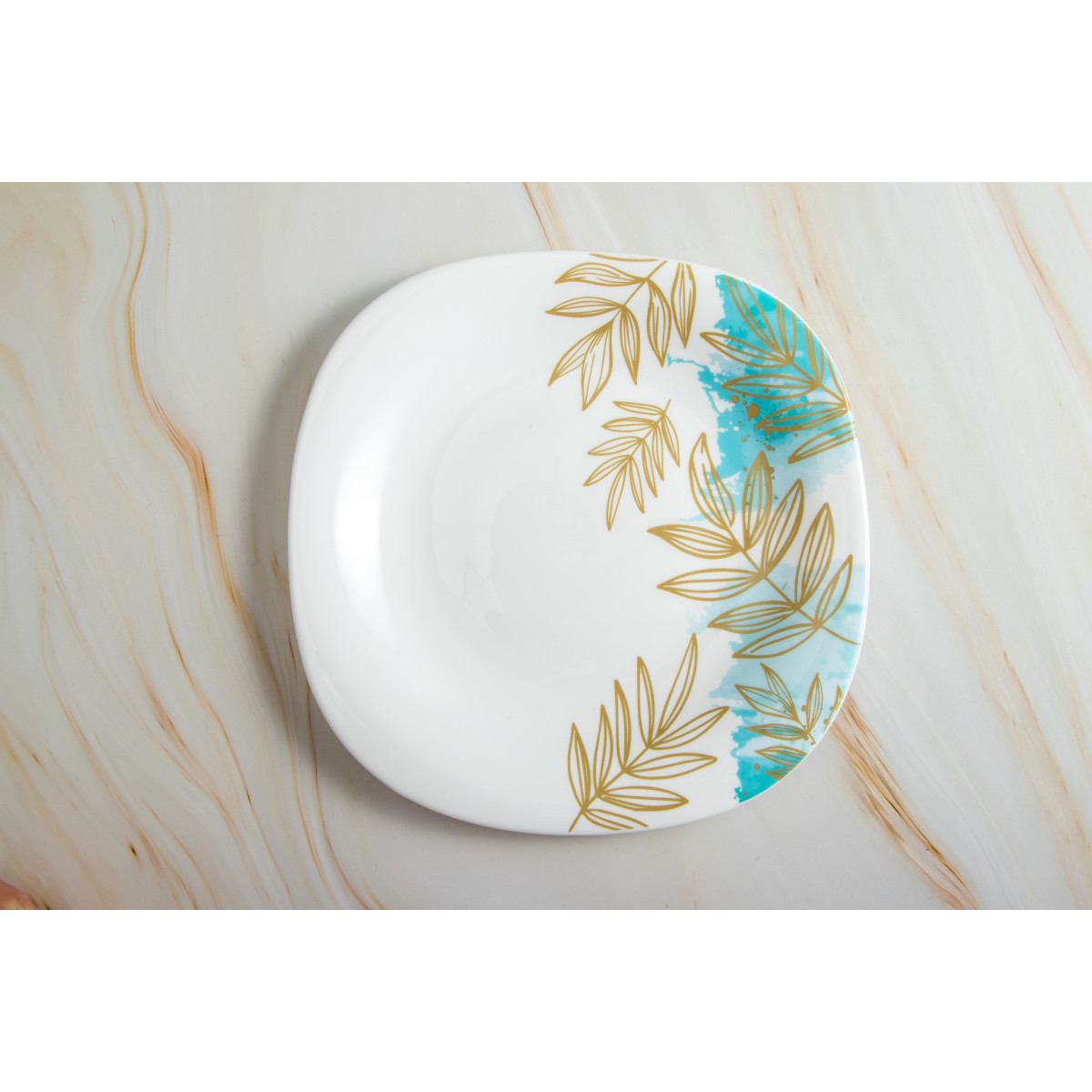 Тарелка десертная V-215Sgr Золотая ветвь square Vittora 215 мм