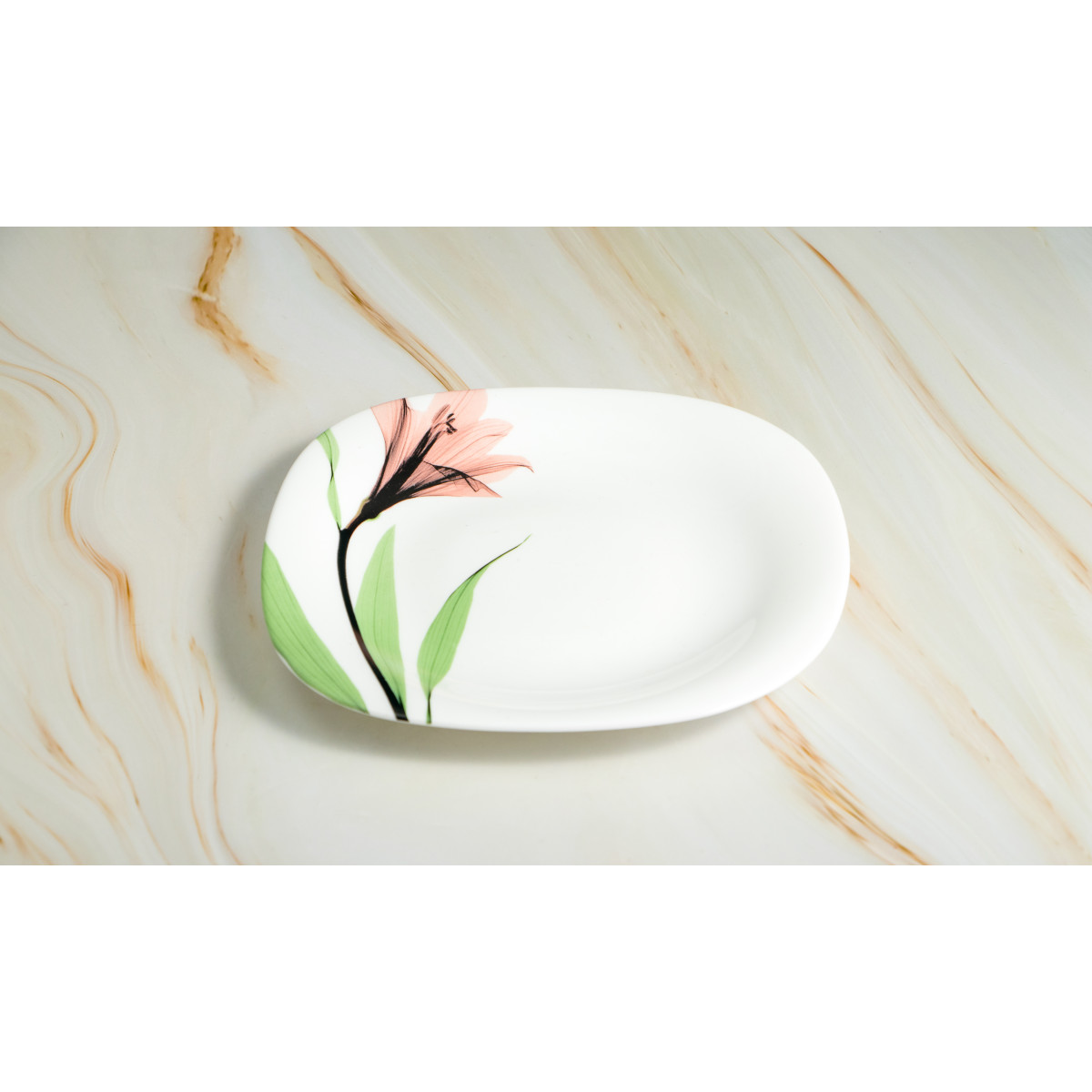 Тарілка десертна V-215Spl Рожева лілія square Vittora 215 мм