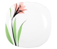 Тарелка десертная V-215Spl Розовая лилия square Vittora 215 мм