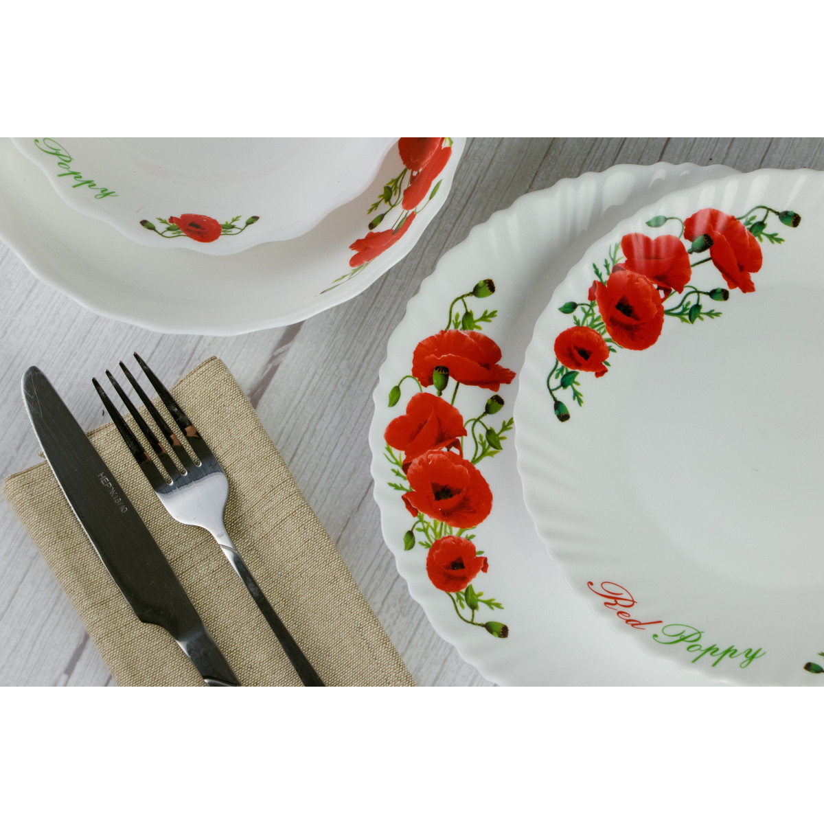 Тарелка десертная V-190P Красные маки Wave Vittora 190 мм