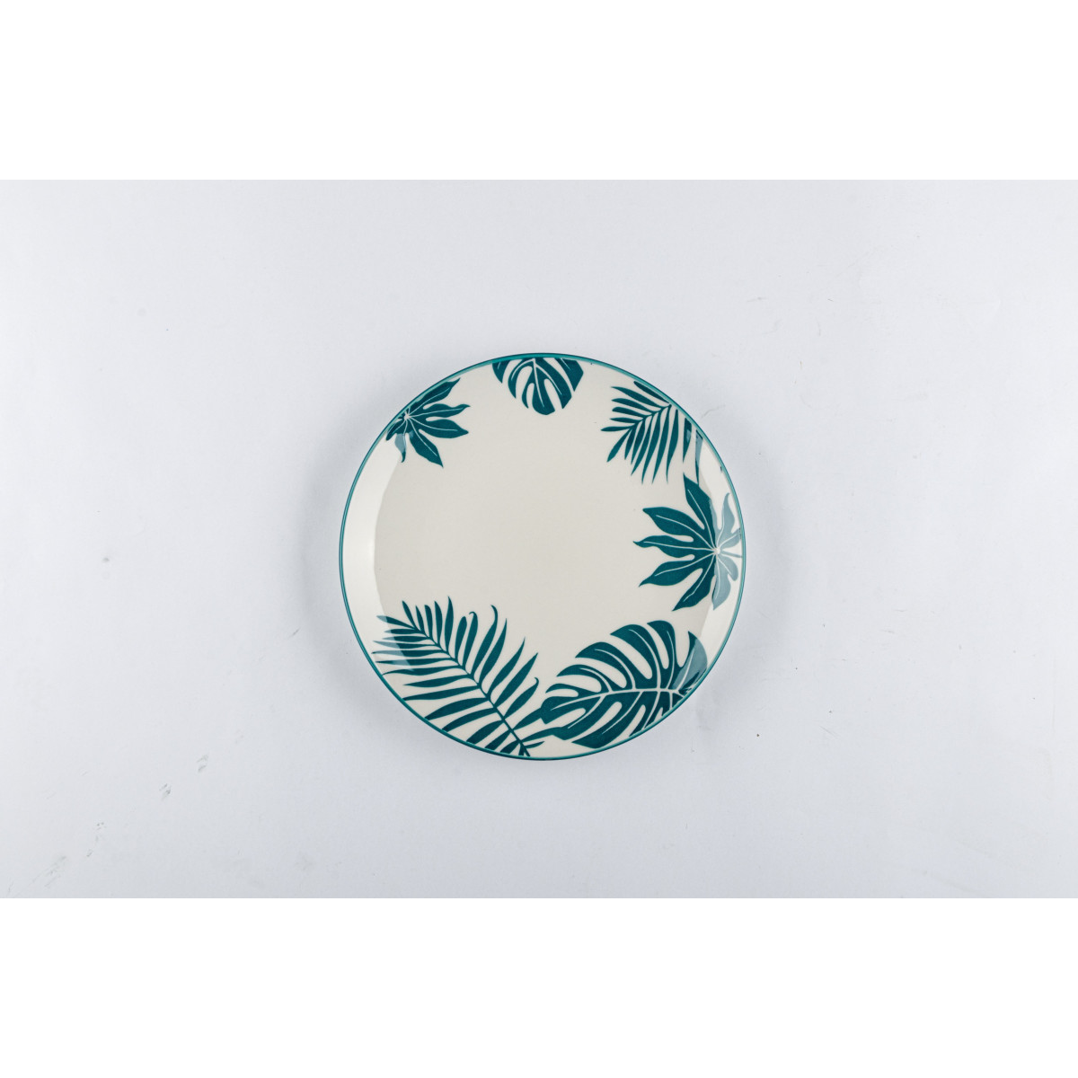 Тарелка десертная VT-P-1190Т Бирюзовые листья Vittora 190 мм