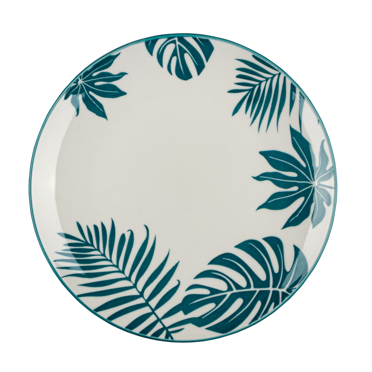 Тарелка десертная VT-P-1190Т Бирюзовые листья Vittora 190 мм