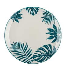 Тарілка десертна VT-P-1190Т Бірюзові листя Vittora 190 мм