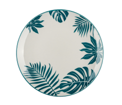 Тарелка десертная VT-P-1190Т Бирюзовые листья Vittora 190 мм