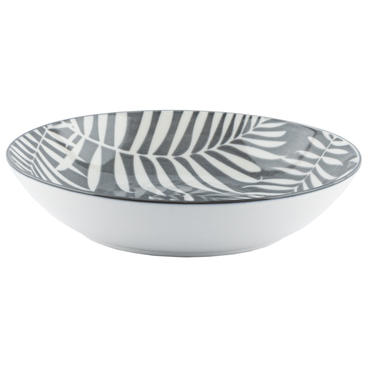 Тарілка глибока VT-P-2200G Сірі листя Vittora 650 мл 200 мм