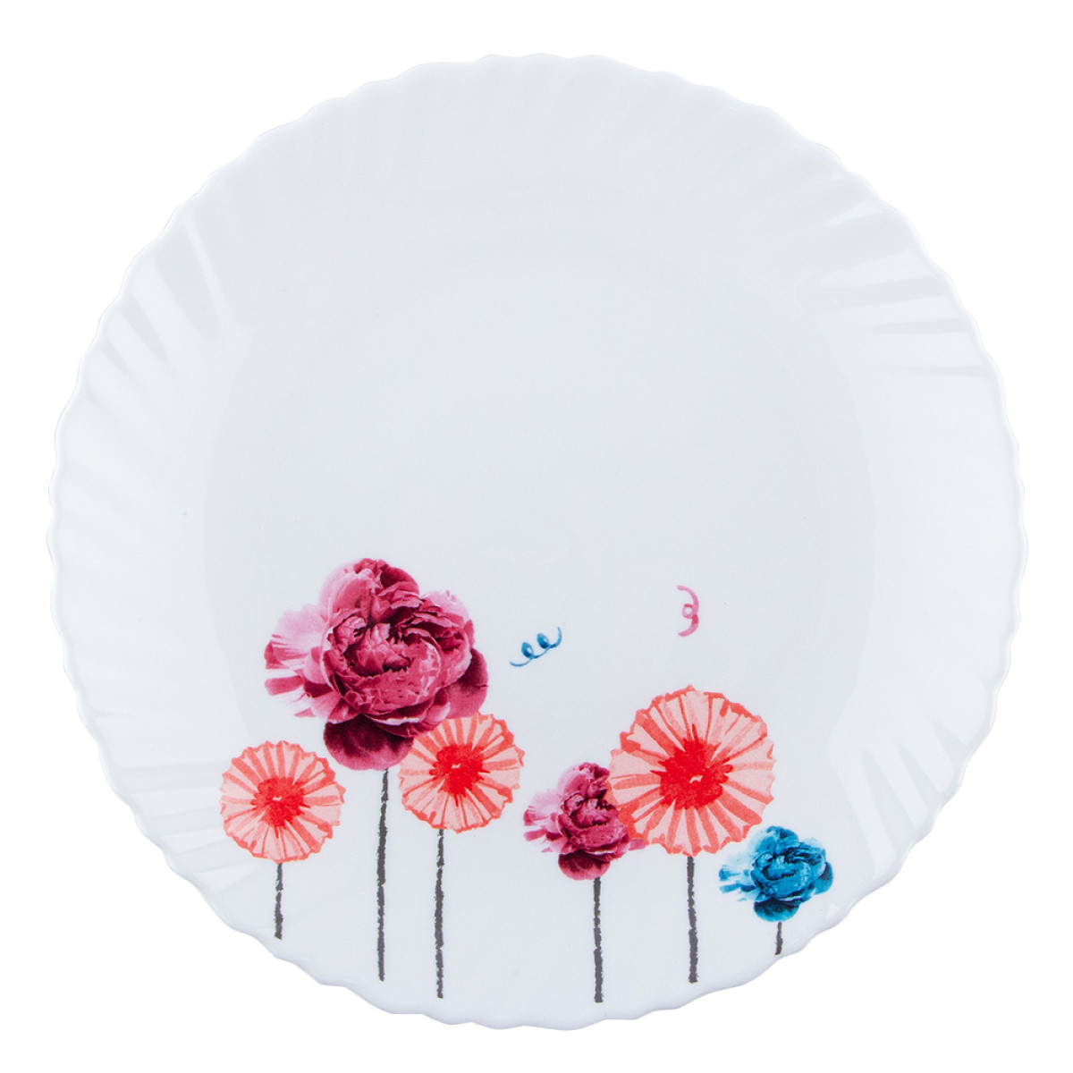 Тарелка обеденная V-220AF Акварельные цветы wave Vittora 220 мм