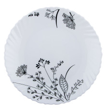 Тарілка обідня V-220BW Чорно-біле суцвіття Wave Vittora 220 мм