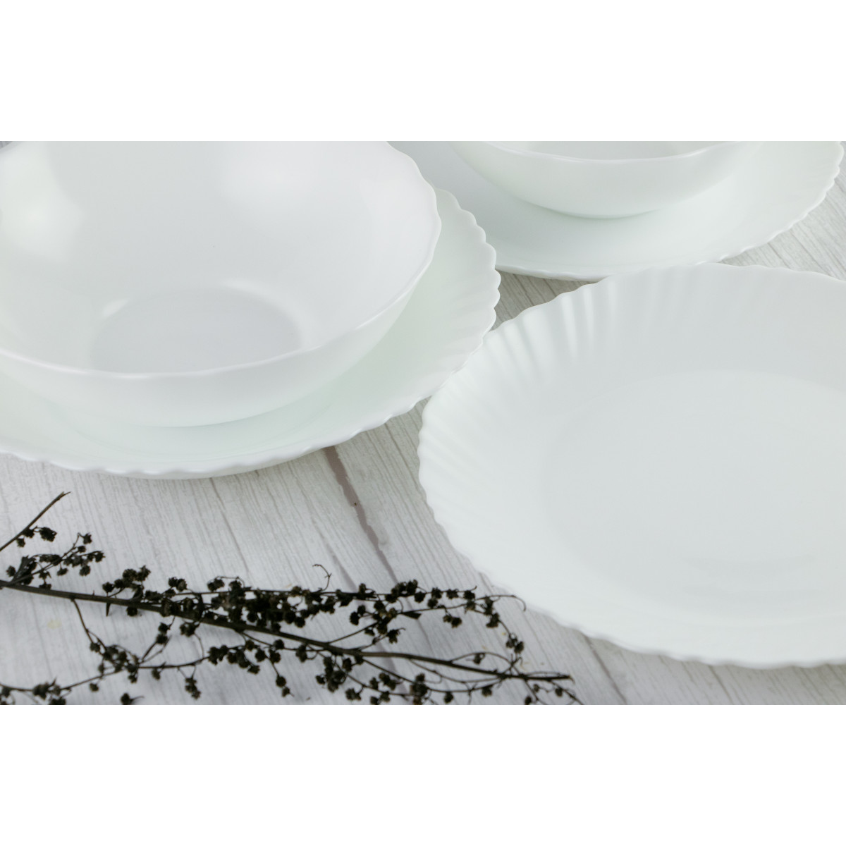 Тарілка обідня V-220W Blanco wave Vittora 220 мм