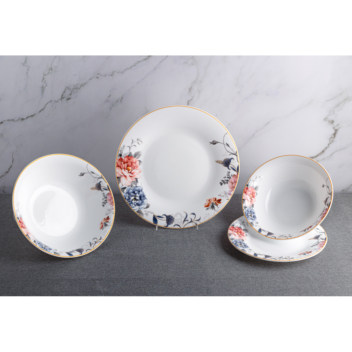 Тарілка обідня VT-1230AP Піони Aura Vittora 230 мм