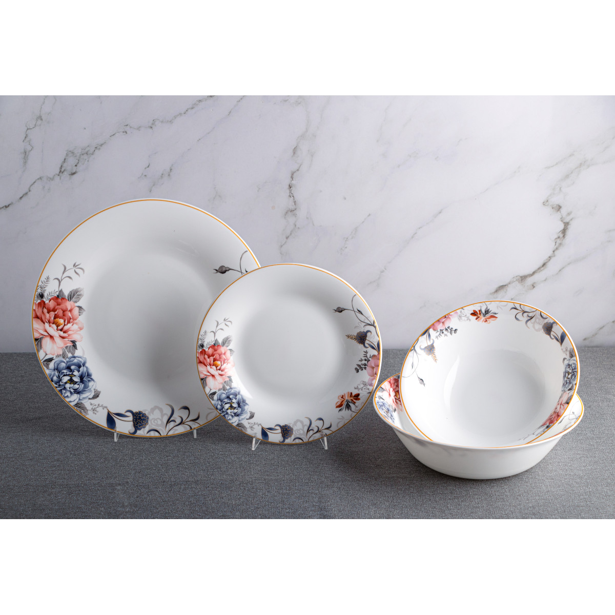 Тарілка обідня VT-1230AP Піони Aura Vittora 230 мм