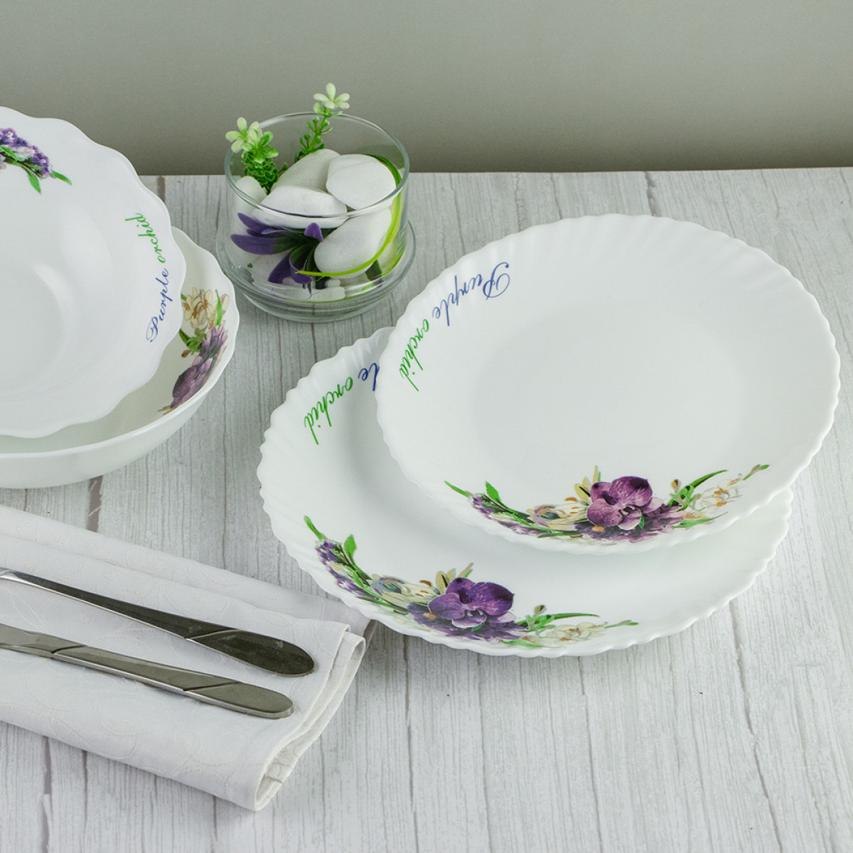 Тарелка обеденная V-220PO Фиолетовая орхидея Wave Vittora 220 мм