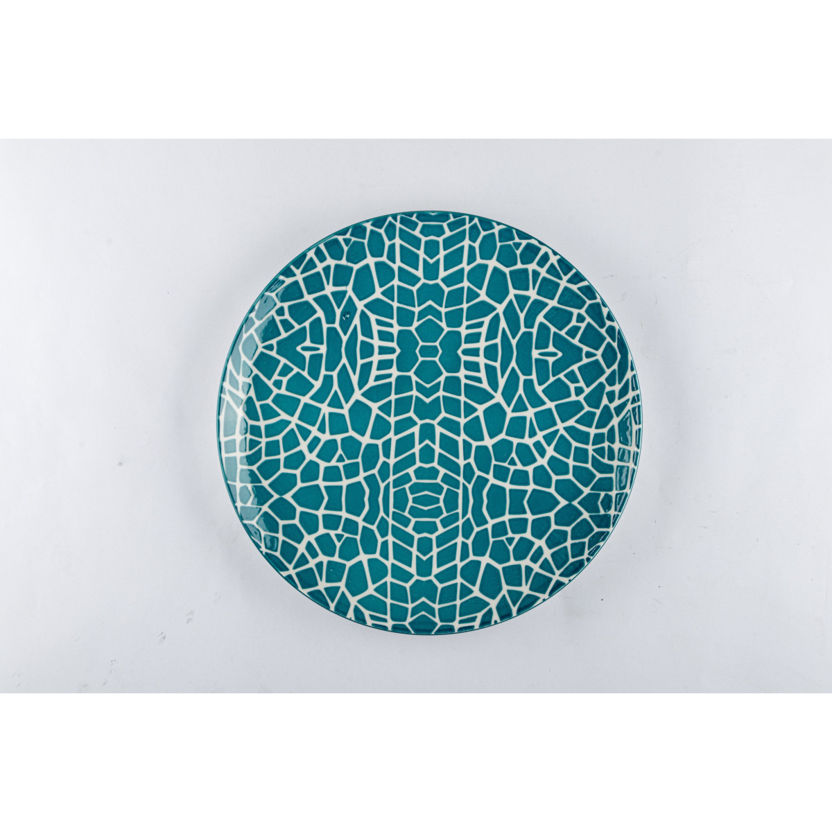 Тарілка обідня VT-P-1260Т Бірюзові листя Vittora 260 мм