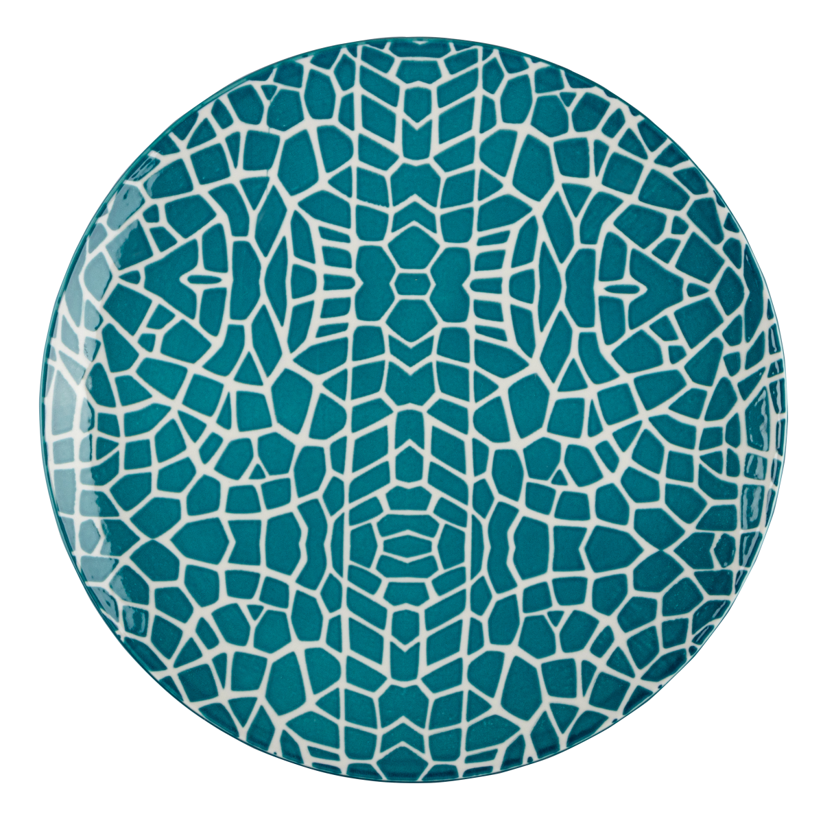 Тарілка обідня VT-P-1260Т Бірюзові листя Vittora 260 мм