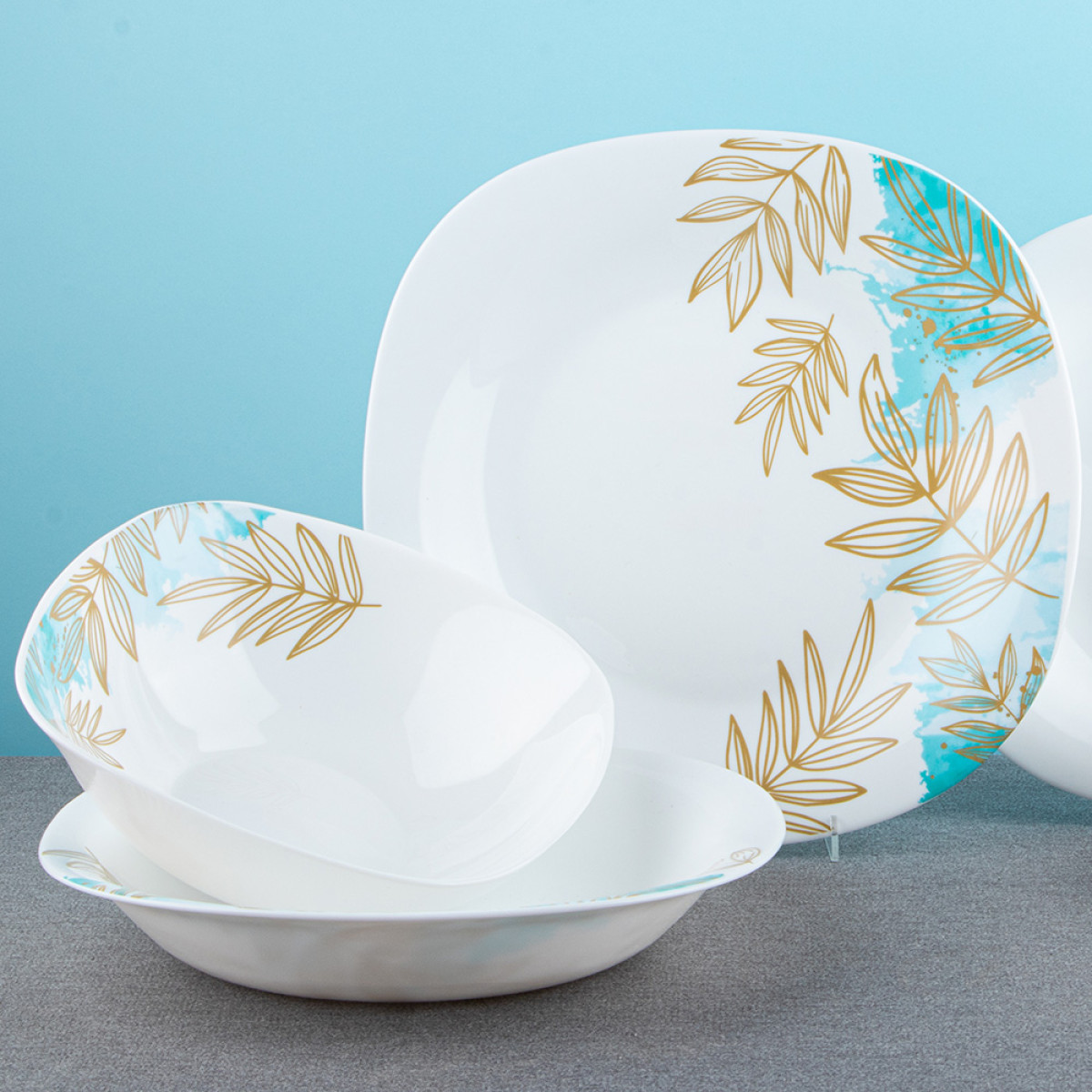 Тарілка супова V-230Sgr Золота гілка square Vittora 230 мм