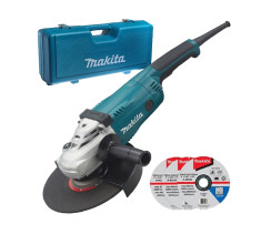 Кутова шліфувальна машина GA9020KX1 Makita + кейс + 3 відрізних диска