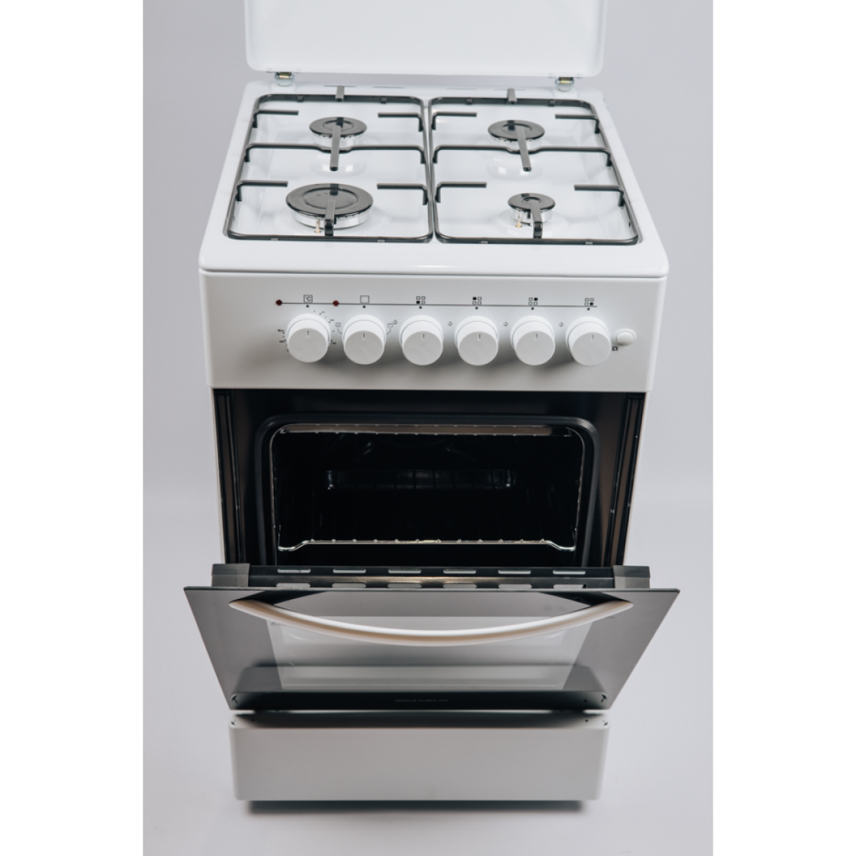 Плита газоелектрична біла Grunhelm FM5601W