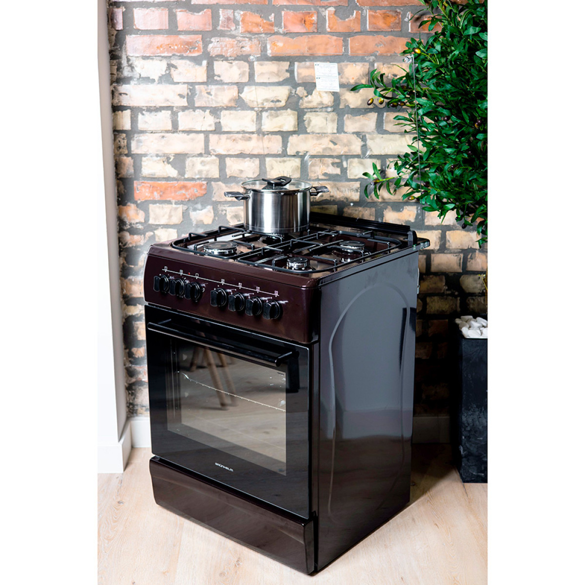 Плита газоелектрична коричнева Grunhelm AG6612BR-0