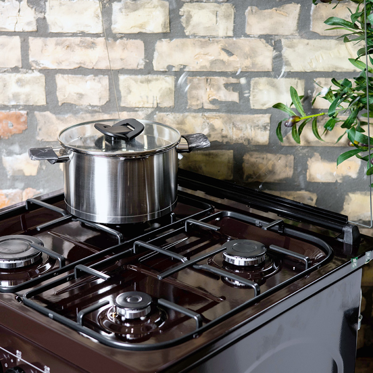 Плита газоелектрична коричнева Grunhelm AG6612BR-0