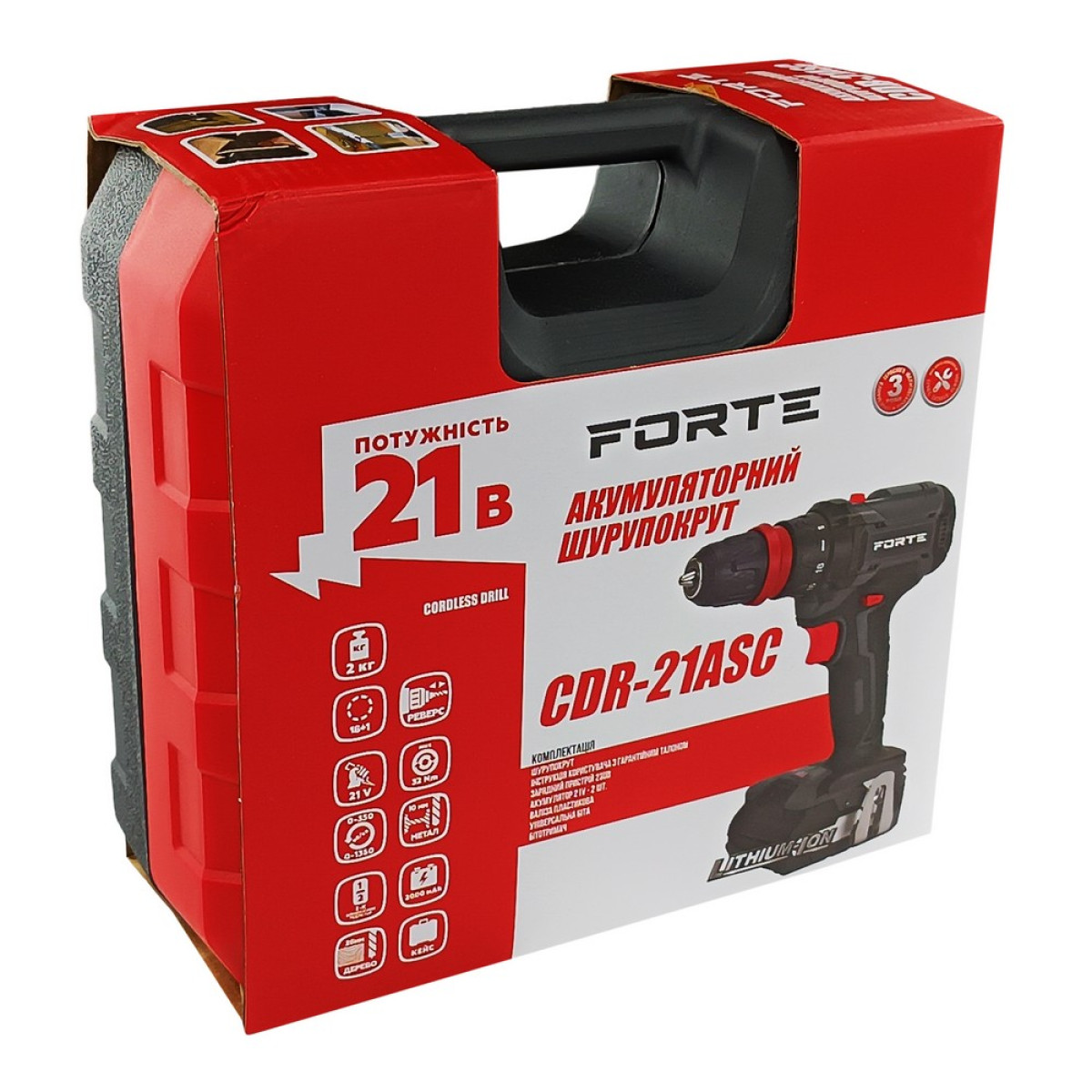Аккумуляторный шуруповерт FORTE CDR-21ASC