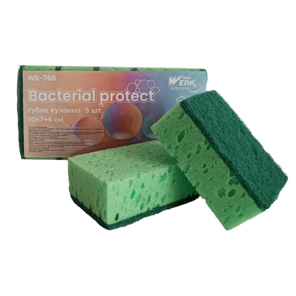 Губка кухонна Bacterial protect WR766 WERK